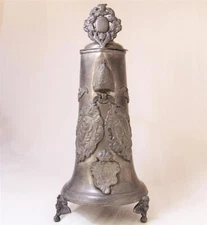 Antique Pewter Large Serving Beer Stein Tankard Religious Occupation c.1900