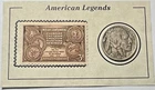 1935 Buffalo Nickel with a little History & a Mint Indian Centennial 3c Stamp