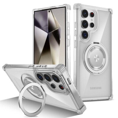 For Samsung S25 S24 FE S23 S22 Ultra Plus Shockproof Magnetic Case Ring Cover
