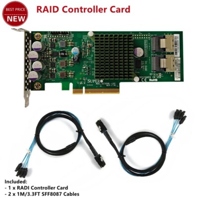 Original AOC-S2308L-L8i RAID Controller Card SAS2308 for Supermicro LSI + Cable