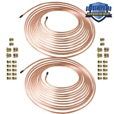 3/16 OD 25 Ft Coil Roll All Size Fittings Copper Nickel Brake Line Tubing Kit 2×