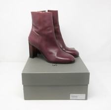 Allsaints Burgundy Leather Roka Ankle Boots Shoes Perspex Heels Size 39 6 £228