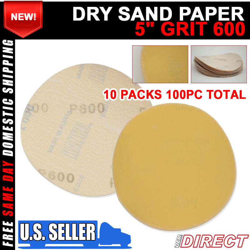 Fit x100 Dry Bumper Sand Paper Auto Body Repair Sanding Disc 600 Grit 5