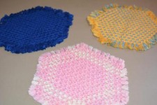 Lot 3 Yarn Thread Retro Vintage Reversiable Weaved Placemats DOILY Doilies
