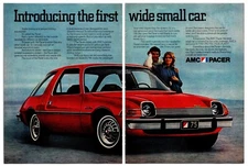 Vintage 1975 AMC Pacer Car - Original 2 Page Print Ad (16 x 11)  Advertisement