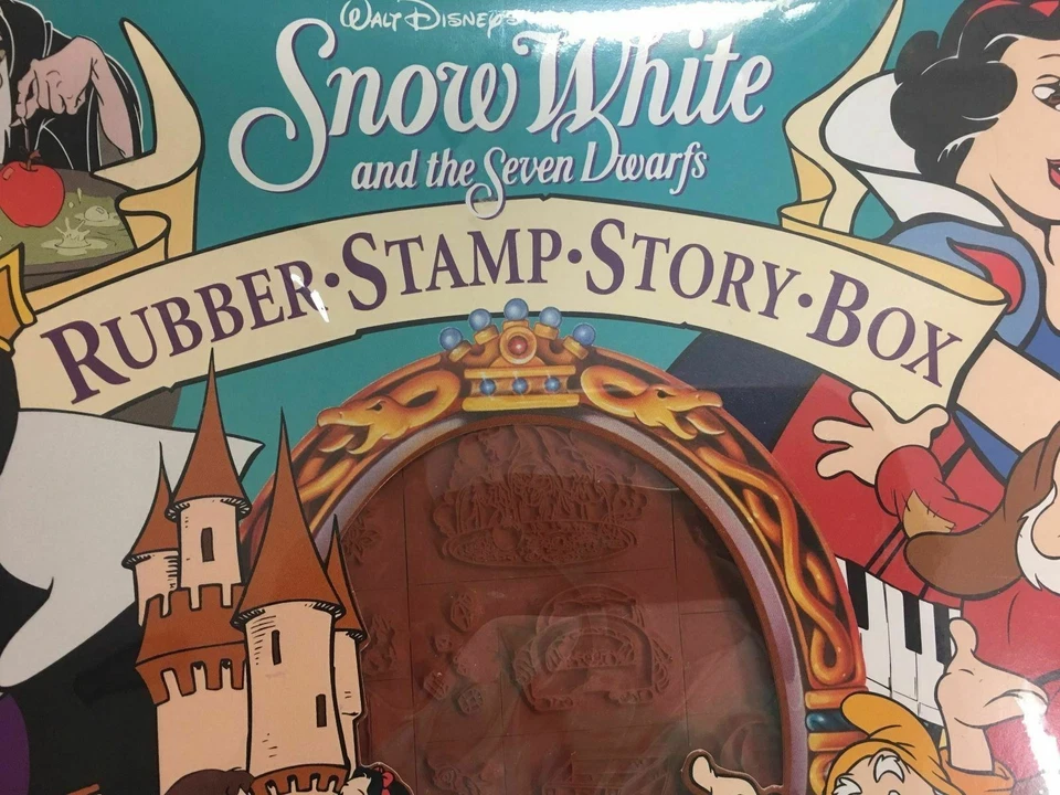 Sello de goma sellado SELLADO ESTAMPIDA DE GOMA Disney Blancanieves siete enanitos caja de historia Foto 3 de 4