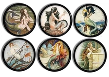 Decorative Mermaid Bathroom Cabinet Knobs Nautical Beach House Decor Drawer Pull
