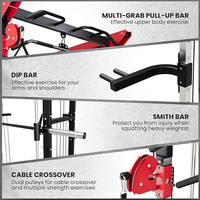 Máquina de ejercicio Power Cage 3600LBS versátil bastidor de alimentación con cruce de cable Foto 4 de 4