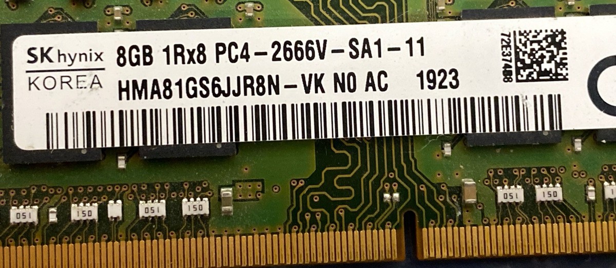 SK HYNIX HMA81GS6JJR8N-VK Laptop Memory 8GB DDR4 SODIMM 1Rx8 | eBay