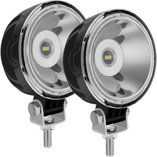 2PCS 3 Inch Round White LED Pod Lights, Spot Beam Off-Road Work Driving Fog L...