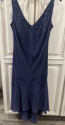 alex grey blue dress Dusty Blue Bridesmaid Dress Chiffon Size Small