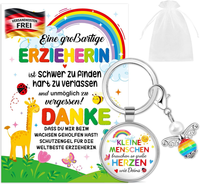 Abschiedsgeschenk FüR Erzieherin SchlüSselanhäNger Mit Herz & Karte Inklusive Be