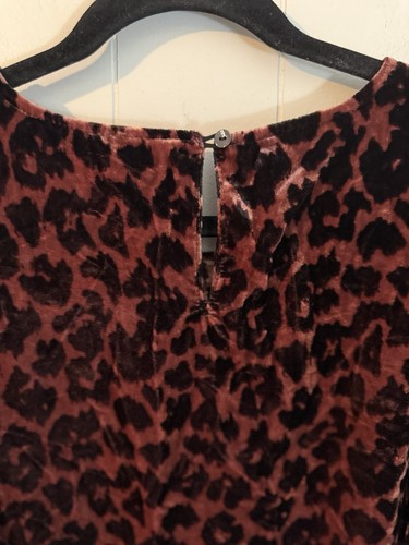 Anthropologie Dolan Charley Velvet Leopard puff sleeve Blouse M - Picture 9 of 12