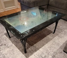Original 1997 (16/150) Jean Pierre Weill painted glass coffee table