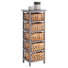 Kommode Schubladenschrank Regal aus Paulownia Holz mit 5 Körben