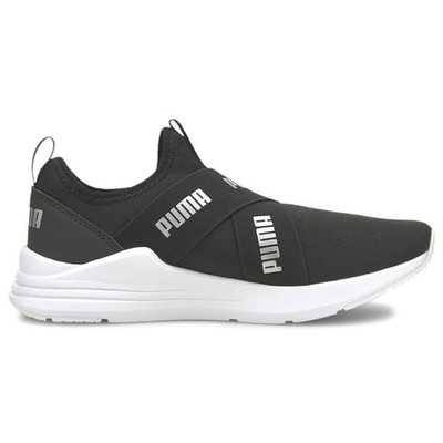 PUMA Wired Run Slip On  Womens Black Sneakers Casual Shoes 38229901