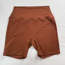 Set Active Sportbody Bike Shorts XL Terracotta Brown High Rise Compression 6in
