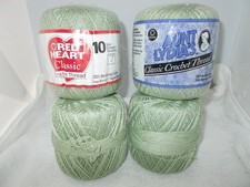 Lot of 4 Size 10 Cotton 0661 Frosty Green Crochet Thread 2 Still Wrapped