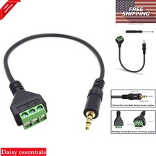 3.5mm Stereo Male to 3-Pin Screw Terminal Adapter Cable 30cm for Audio Devices