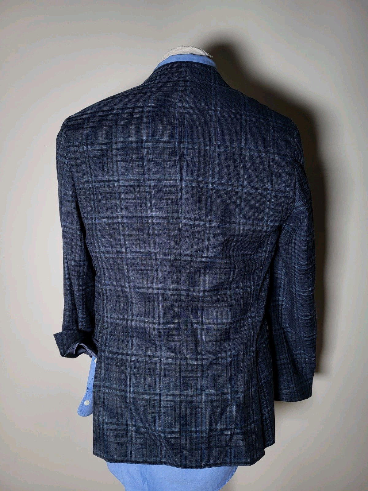 NEW Hugo Boss 40R Slim Fit Blue Black Glen plaid 2pc Suit Jacket W34 X L29 Pants image 5
