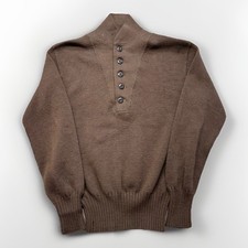 Vintage 90s US Army USGI Wool Sweater Mens M Henley Long Sleeve OD 3721