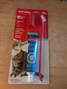 Petrodex Dental Care Kit for Cats, Cat Toothbrush 2.5 Ounce (Pack of 1), Red 