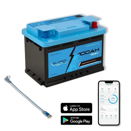 Supervolt SE Compact LiFePO₄ 12,8V 100Ah Lithium Batterie – Smart BMS Bluetooth