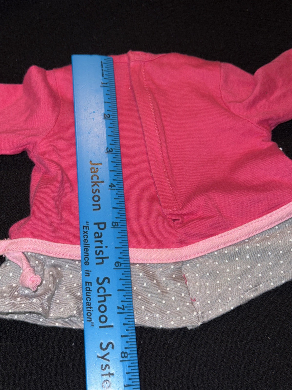 Replacement Pink & Gray Dress Top w/ Flower Applique for Nenuco Baby Doll