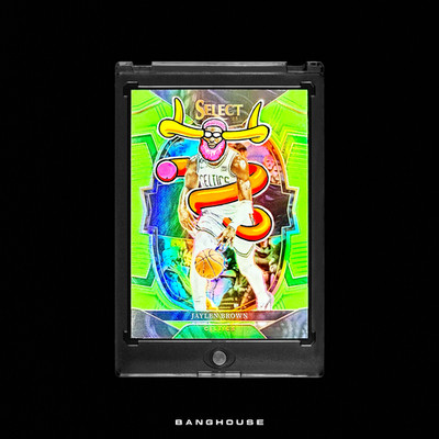 1/1 JAYLEN BROWN   NEON GREEN PRIZM /75 SSP   NEW PENINI: ONE OF ONE ART