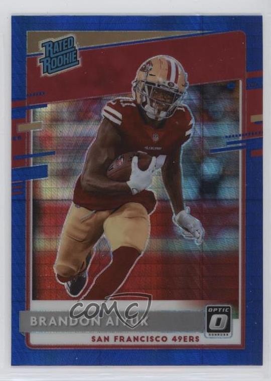 2020 Donruss Optic Rated Rookies Blue Hyper Prizm Brandon Aiyuk Rookie RC 0pz3