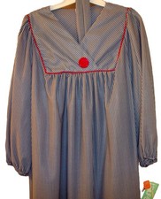 NEW WOMEN'S DRESS SIZE 18 3/4 SLEEVE CAREER OR SP OCC GRAY WHITE RED STRIPE N194