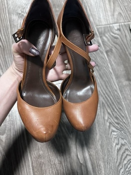 Women Vince Camuto Heels Brown Leather 36.5