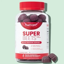 2PK HumanN SuperBeets Heart Gummies, Blood Pressure, Strawberry, 60Ct 11/26 