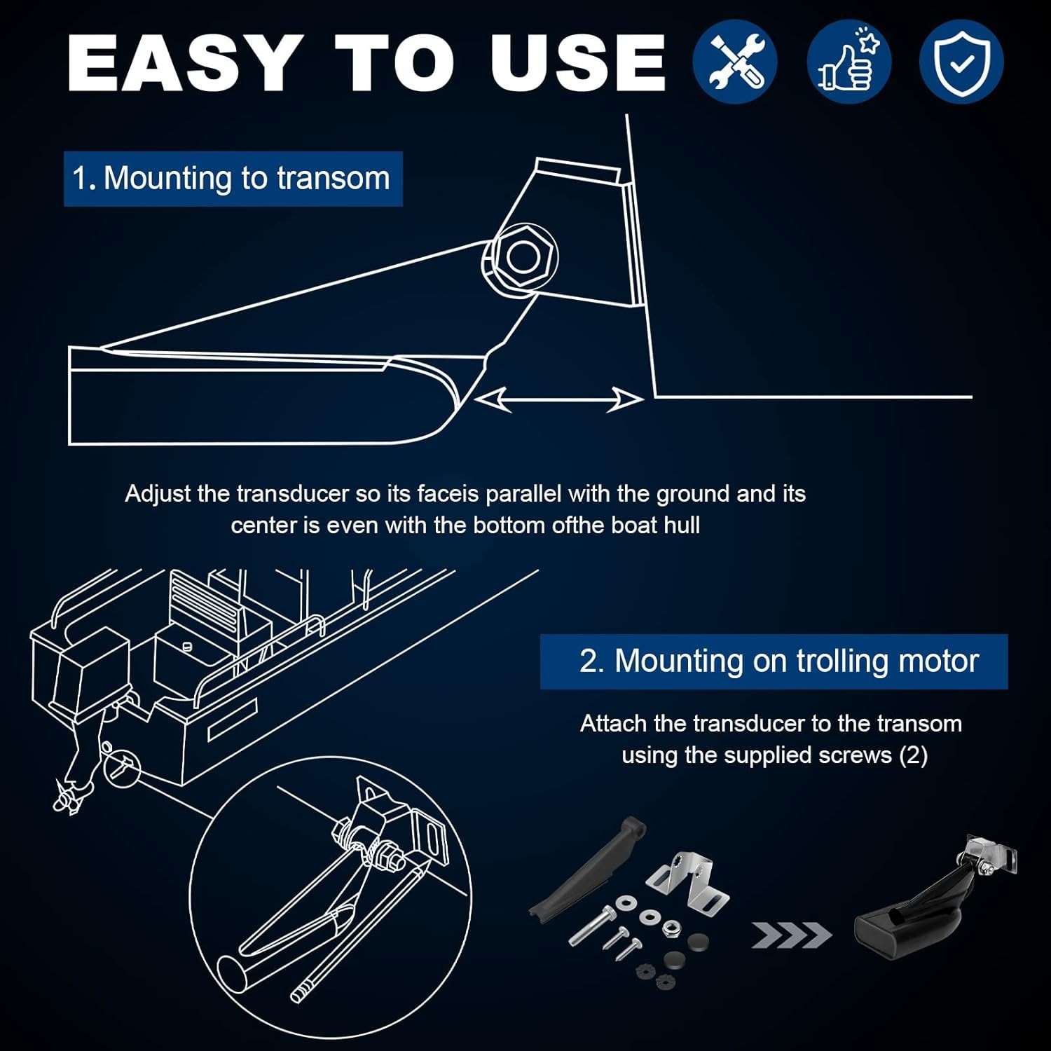 For Lowrance Skimmer Transducer Mount For DSI Unit Transom Bracket 000-10262-001