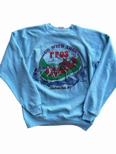 Vintage 80s Hanes Funny Moose Kayaking Outdoors Go With The Pro Sweatshirt Sz L