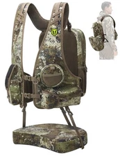 Turkey Vest with Seat, Lightweight Turkey Hunting Vest with Multi-Compartment...