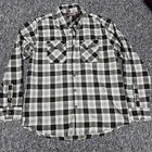 Dixxon The Mickey Men's XL Plaid Flannel Shirt Black Gray White D-Tech Button-Up