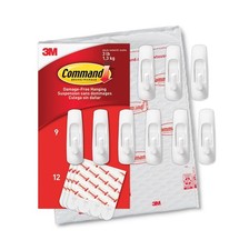 Command Medium Utility Hooks, 9 Hooks & 12 Strips, Holds 3 lb, Damage-Free 1.67 per strip