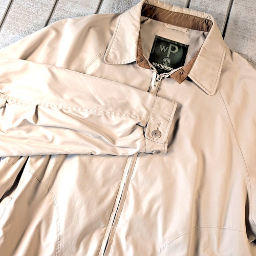 Weatherproof Garment Co Jacket Men's Size L Tan Zip Coat All Weather Pockets