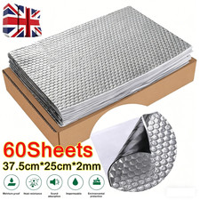 60x Sheets 2MM Sound Deadening Proofing Mat Foil Butyl Car Van Vibration Damping