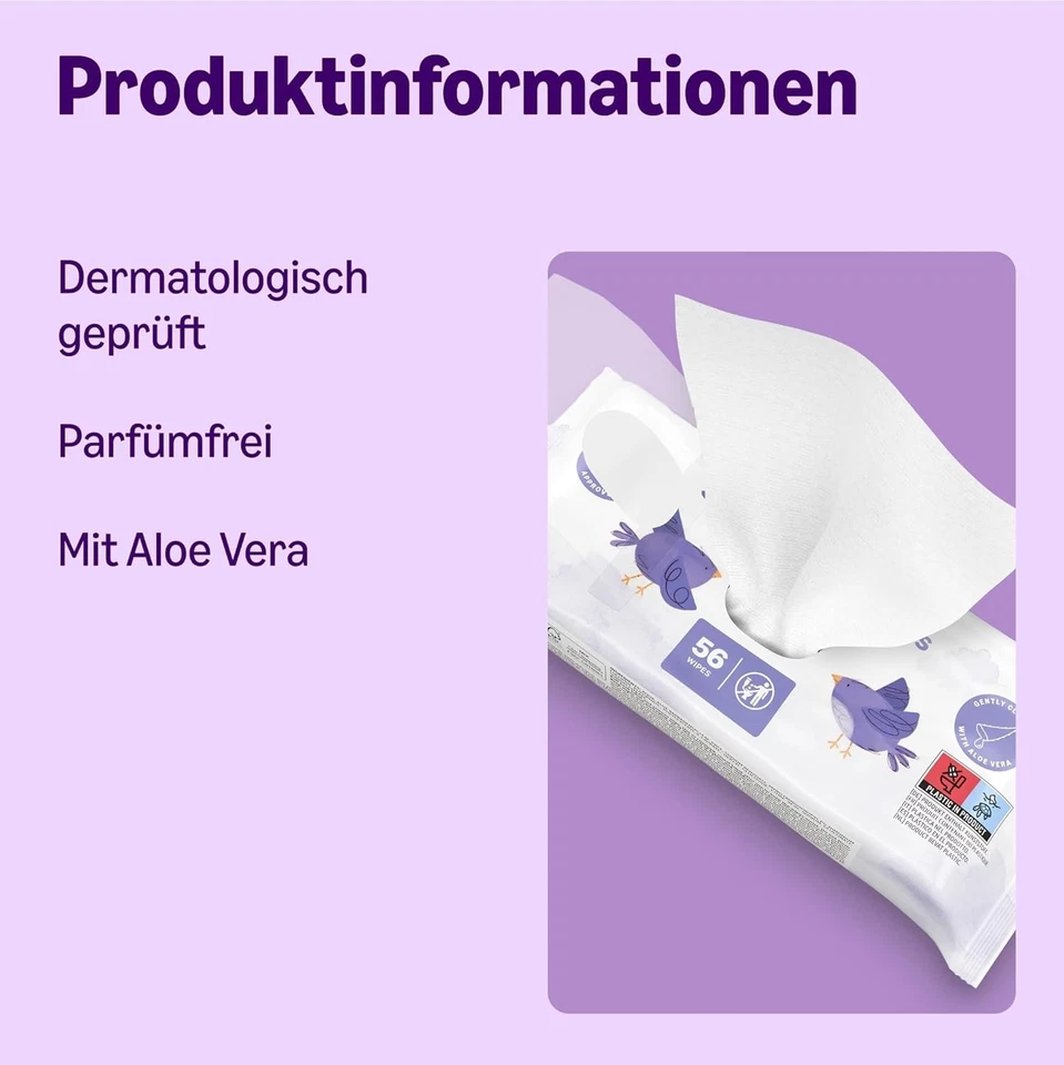 Mama Bear Sensitive Baby Feuchttücher Parfümfrei Aloe Vera 18er Pack 1008 Tücher - Bild 2 von 4
