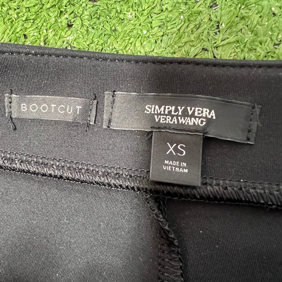 Simply Vera Wang Negro Imitación Cuero Bootcut Leggings Pantalones Mujer Talla XS Foto 3 de 4