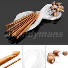 1.2M Flexible Afghan Tunisian Carbonized Bamboo Needle Crochet Hooks Fittings