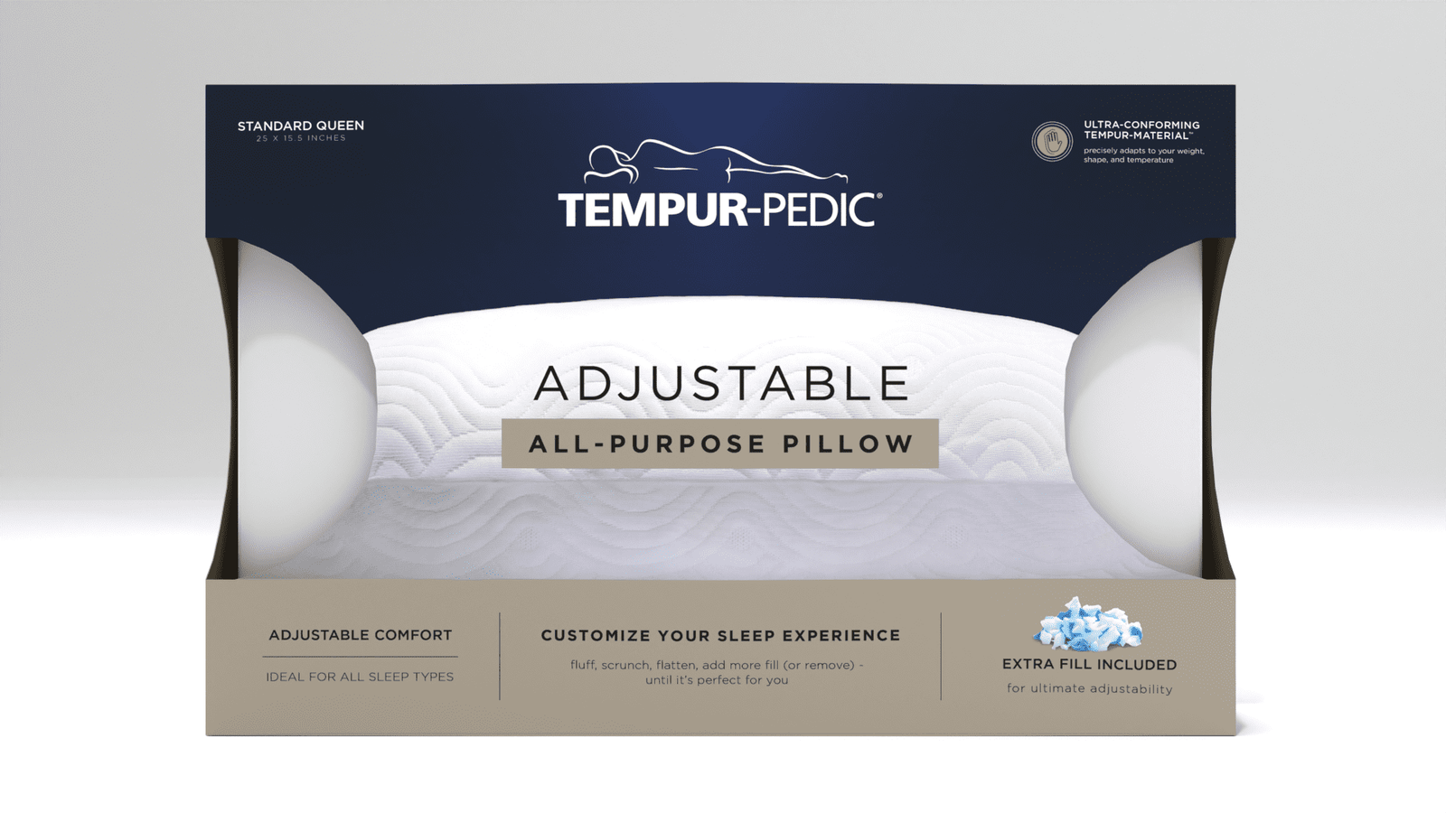 TempurPedic Adjustable AllPurpose Bed Pillow for All Sleep Positions