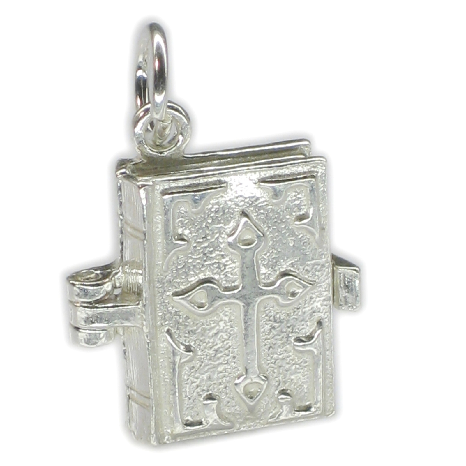 Bible opening sterling silver charm .925 x 1 Holy books religious charms_