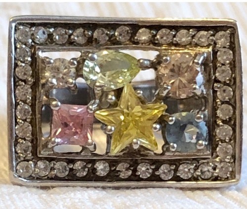 Anello Maxior By Consuelo Blocker argento sterling pietre preziose brasiliane misura 6,75 - Foto 9 di 14
