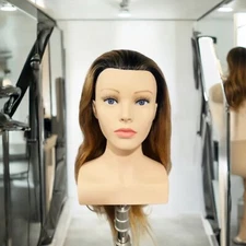 24'' Training Mannequin Head with 100% REAL HUMAN HAIR. Cosmetology Practice!