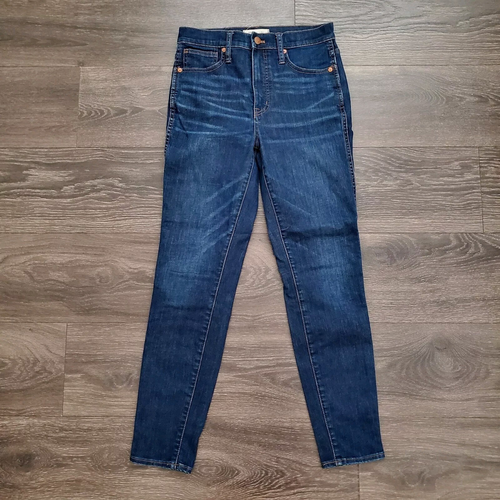 Madewell Womens High Rise Skinny Jeans Dark Wash Stretch Denim Size 28x28-image