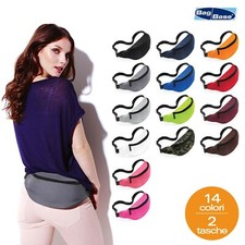 MARSUPIO SPORTIVO DA UOMO DONNA 2 TASCHE MULTIUSO TRACOLLA BAGBASE LAVORO SPORT