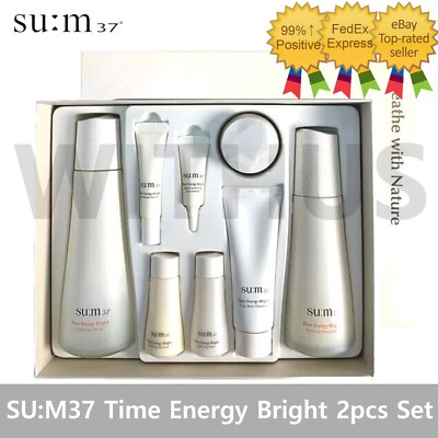 SU:M37 Time Energy Bright 2pcs Skin Care Set Toner Emulsion sum37 타임 에너지 브라이트 2종